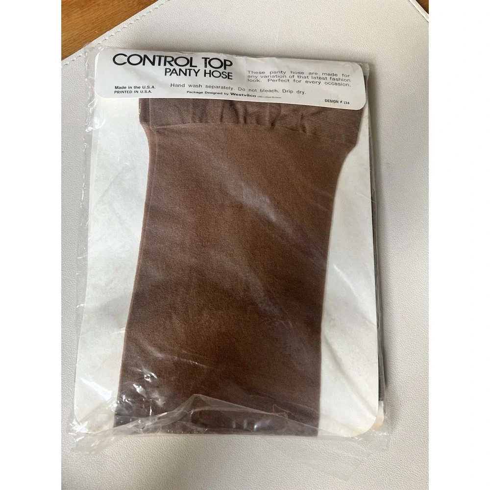 Vintage Control Top Panty Hose Paris Bark Size D Sealed in Package Made in USA